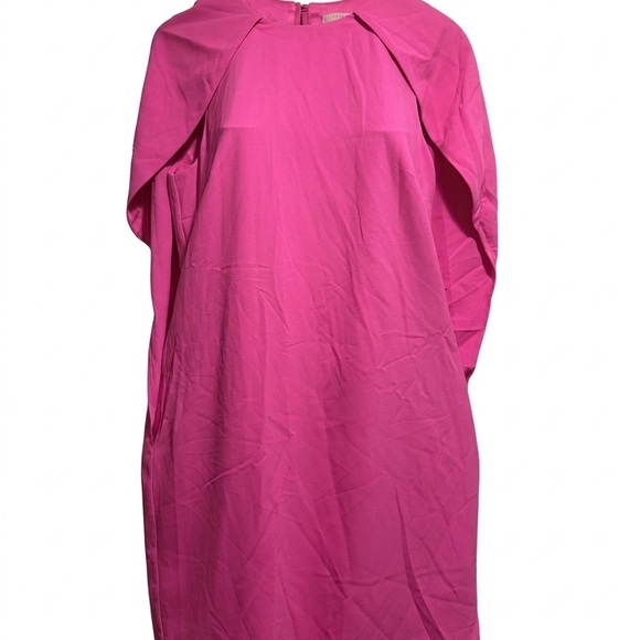 Ted baker london Elegant Pink Cape Sleeve Shift Dress - - Picture 2 of 4